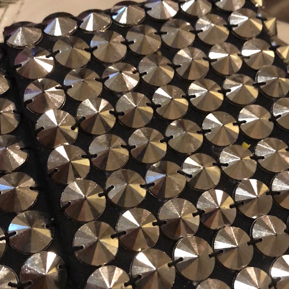 BCBG Generation black and silver stud purse clutch - Picture 2 of 5